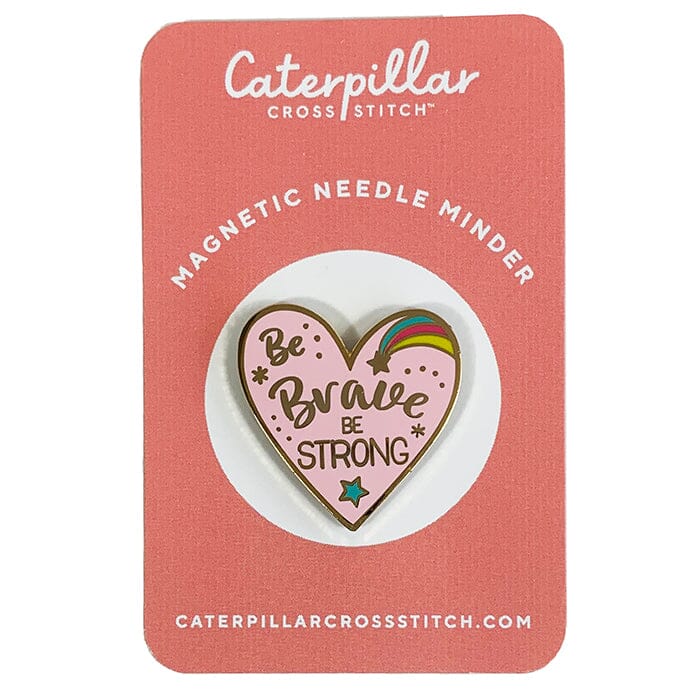 Brave and Strong Heart Enamel Needleminder