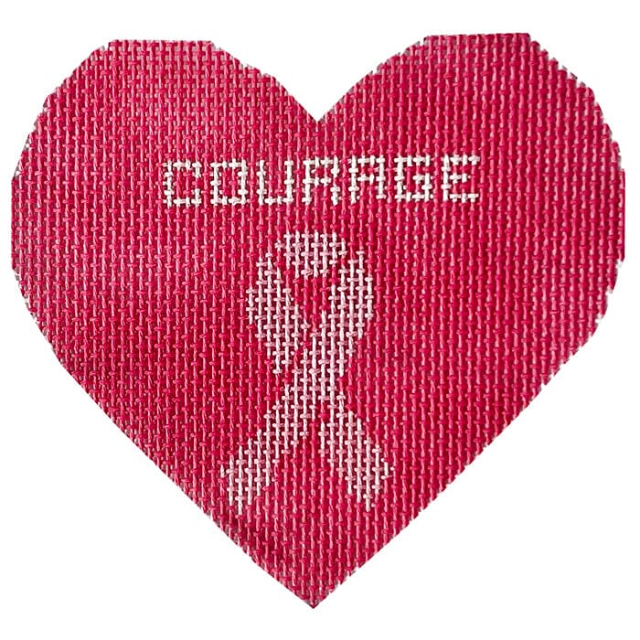 Breast Cancer Heart Ornament