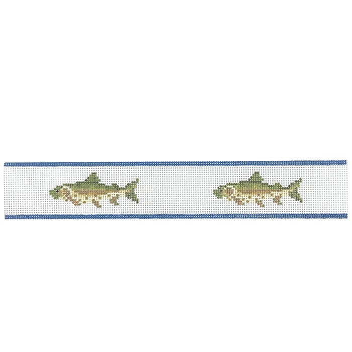 Brown Trout Key Fob - White
