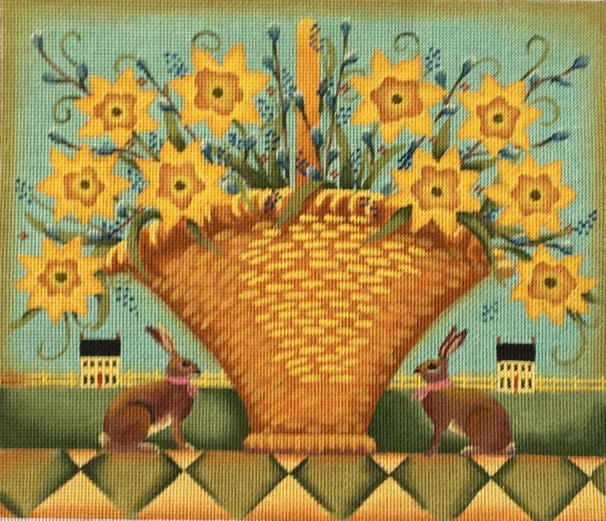 Bunnies and Daffodils Basket