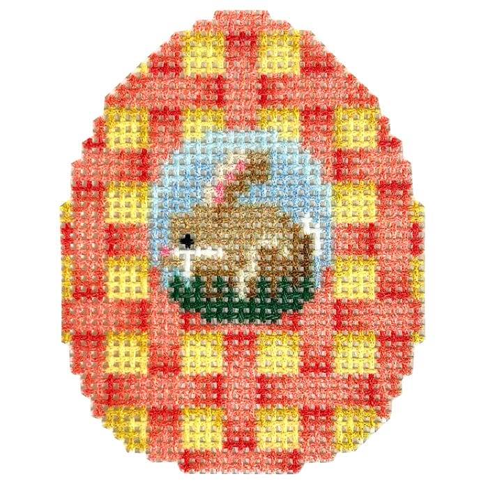Bunny Cameo/Coral Lattice Mini Egg
