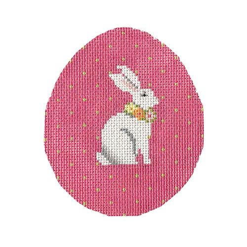Bunny on Fuchsia Pin Dot Egg