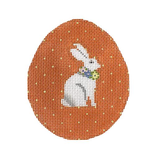 Bunny on Orange Pin Dot Egg