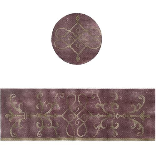 Burgundy & Gold hinged box with hardware