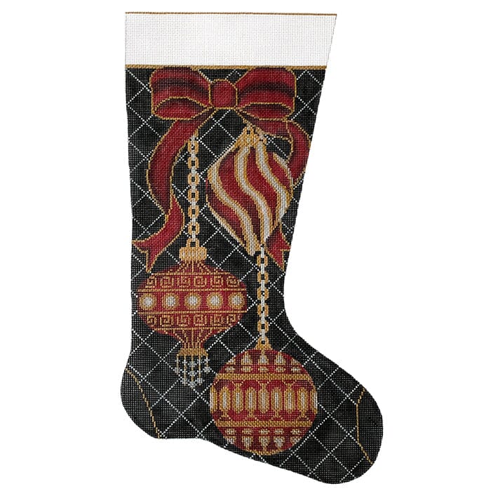 Burgundy Ornaments Christmas Stocking