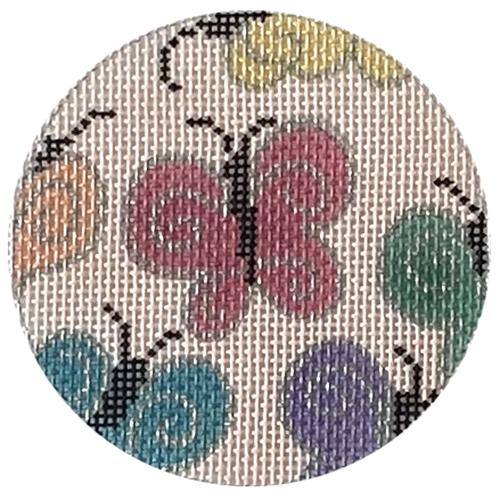 Butterflies on Pink 3" Round