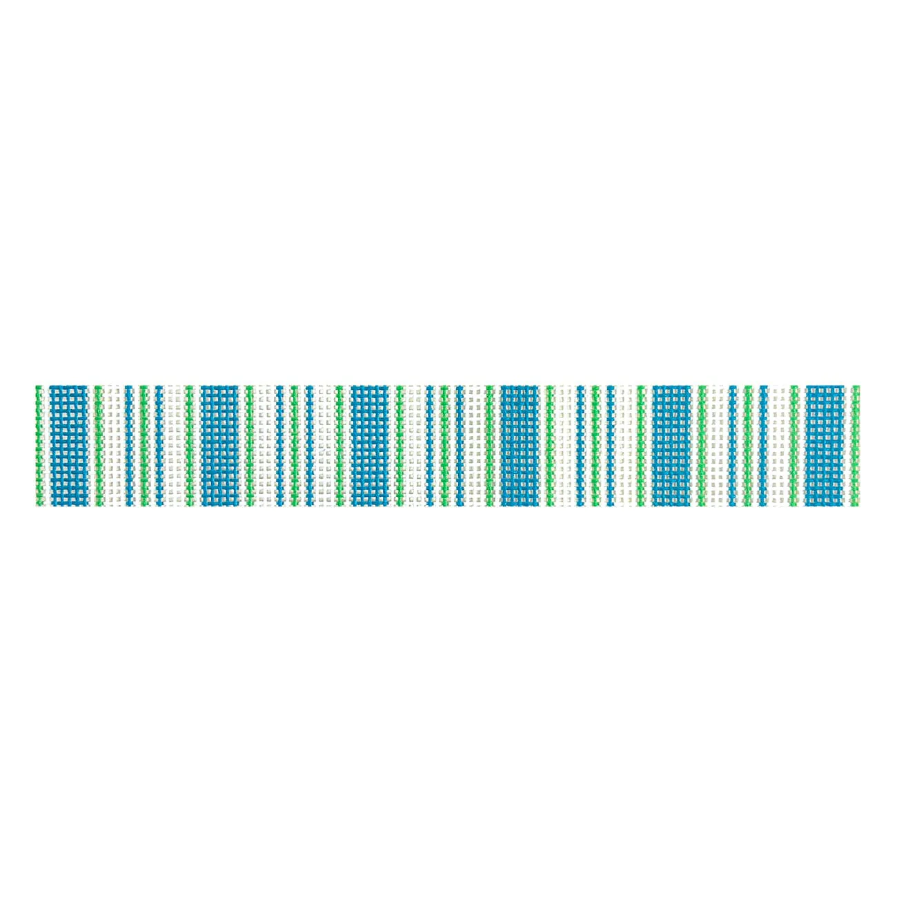 Cabana Stripe Key Fob - Blue / Green