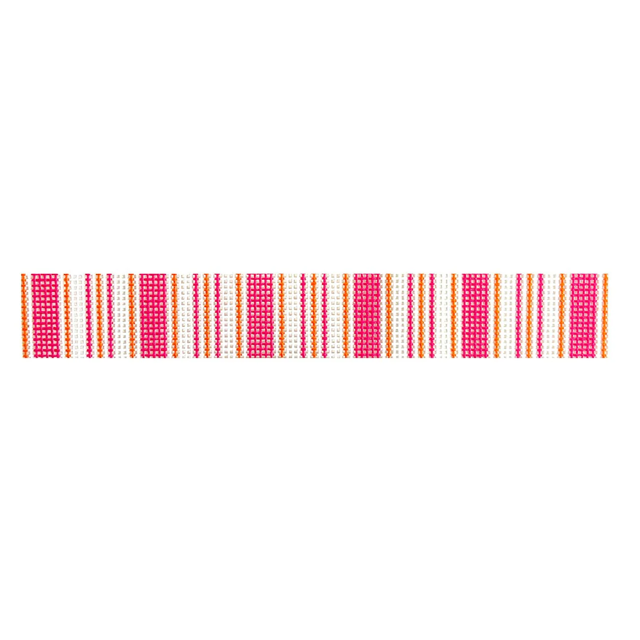 Cabana Stripe Key Fob - Pink / Tangerine