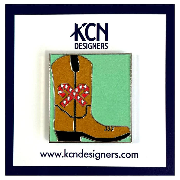Candy Cane Cowboy Boot Needleminder