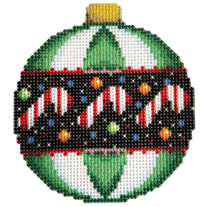 Candy/Green Stripes Ball Ornament