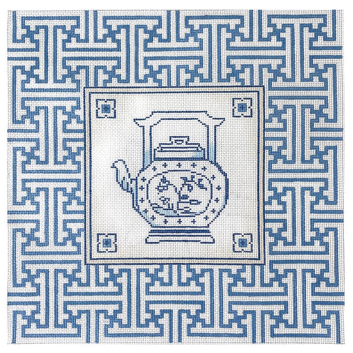 Canton Teapot Fretwork Border