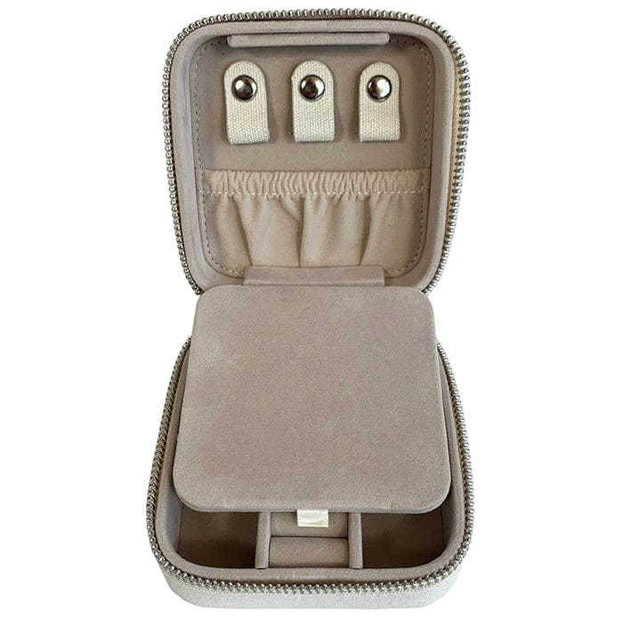Canvas 4" Square Jewelry Box - Linen - Image 4