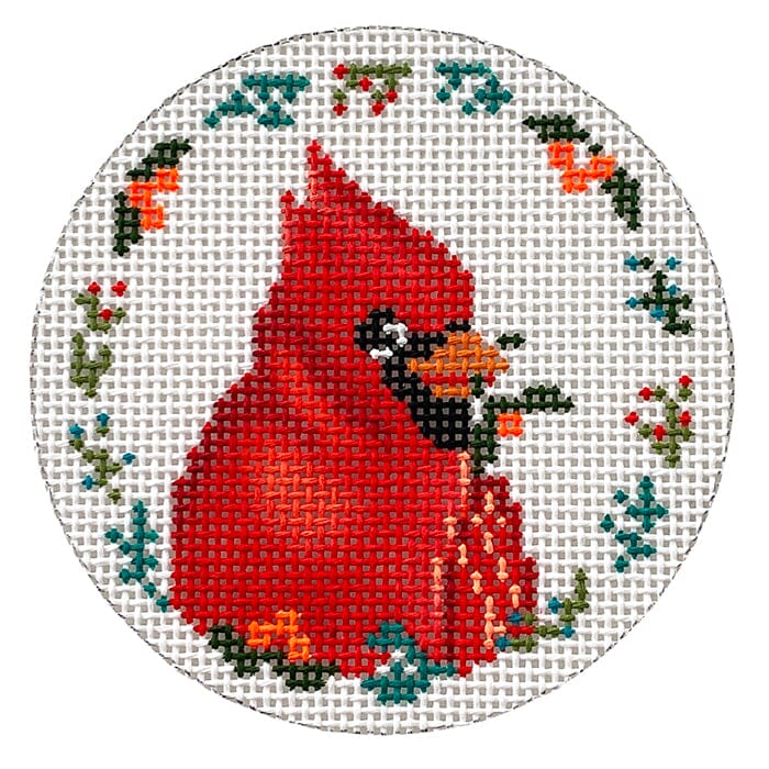 Cardinal and Flowers