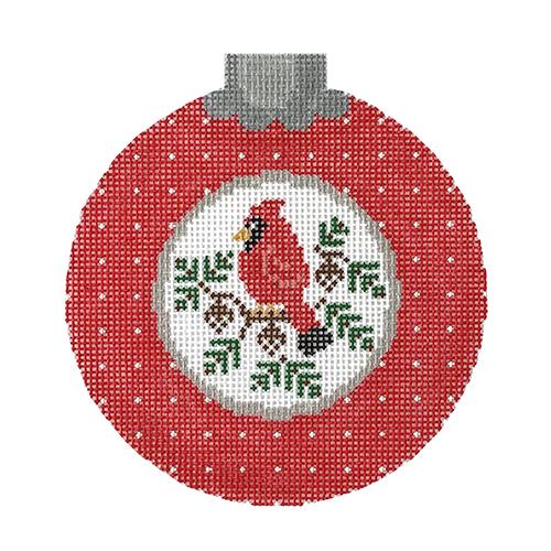 Cardinal Dots Ornament - Facing Left
