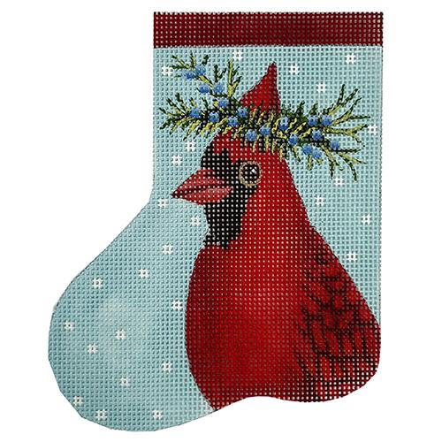 Cardinal with Rosemary Mini Stocking