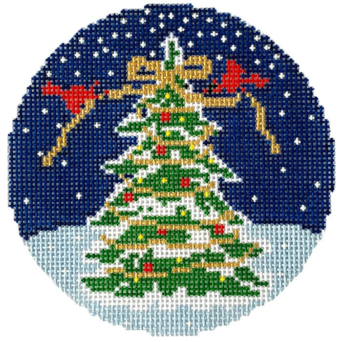 Night Tree Cardinals Round