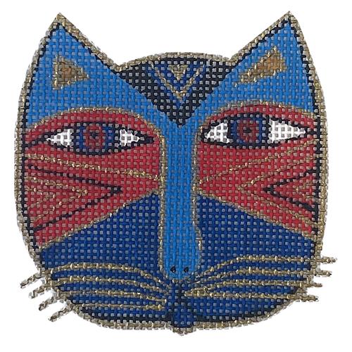 Cat Face - Blue & Red