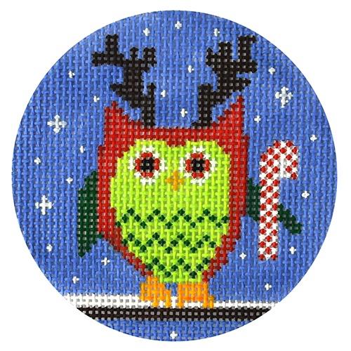 Owl with Reindeer Antlers