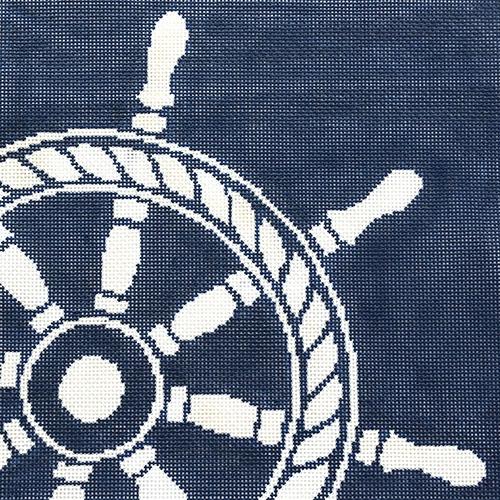 Ship's Wheel on Navy Pillow