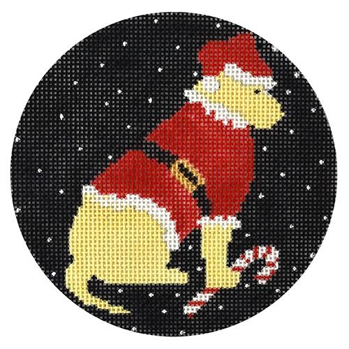 Yellow Lab Santa Ornament