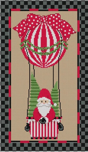 Santa with Hot Air Balloon with Stitch Guide