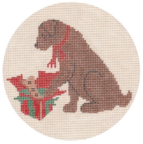 Christmas Morning - Chocolate Lab