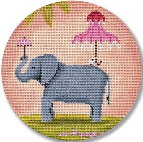 Elephant with Pink Umbrella