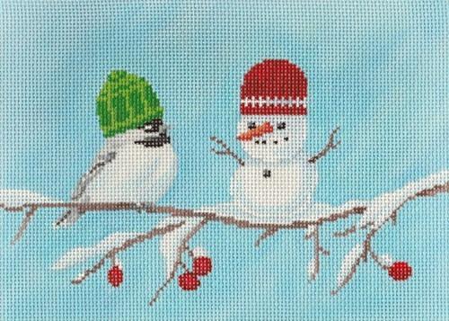 Chickadee's Snowman Pillow