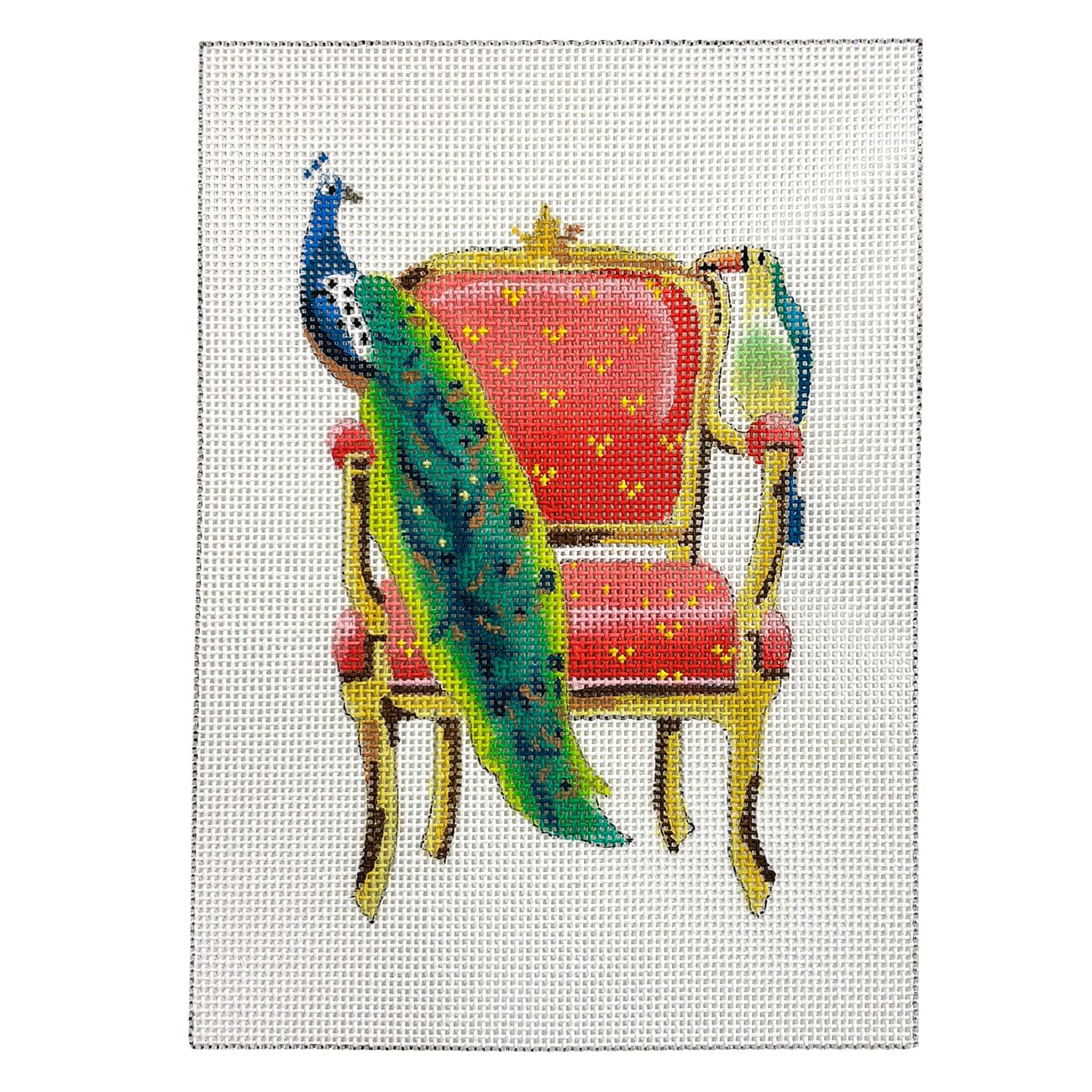 Chair w/ Peacock & Toucan