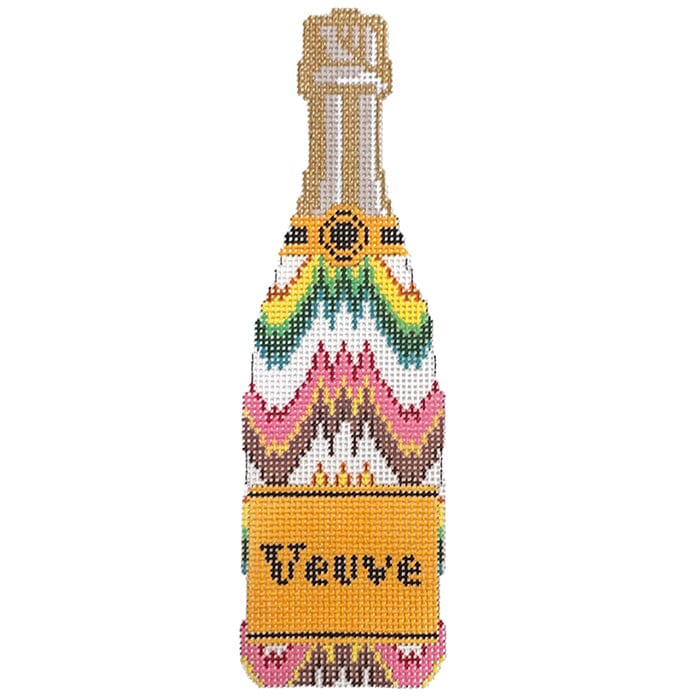Champagne Bottle - Flame Stitch