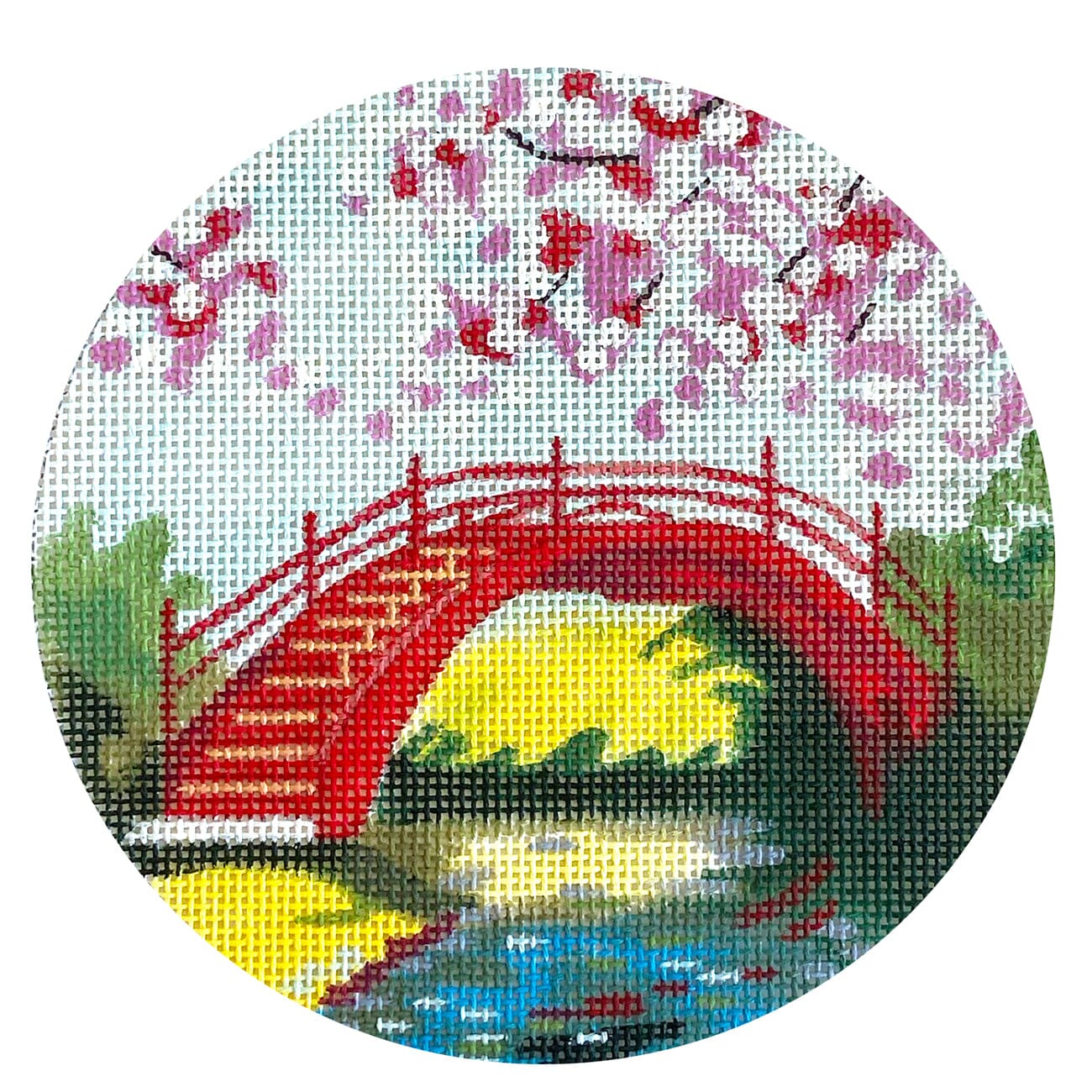 Red Bridge Blossoms 5" Round
