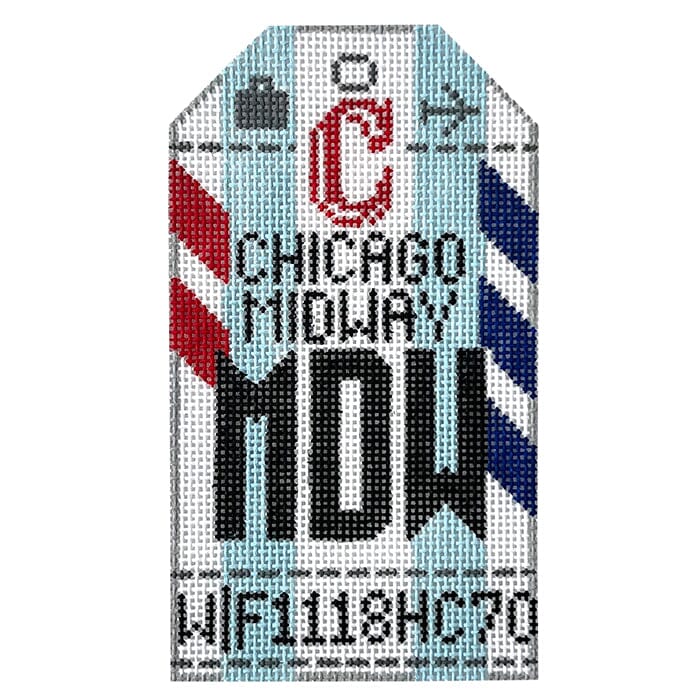 Chicago Midway MDW Retro Travel Tag