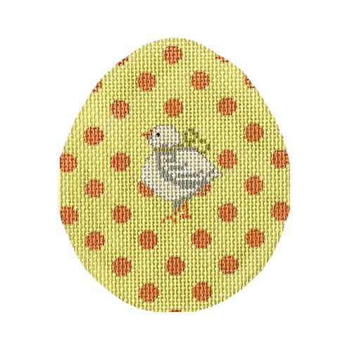 Orange Polka Dot on Yellow Chick Egg