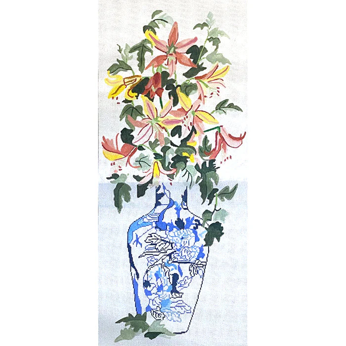 Chinese Vase with Lilies