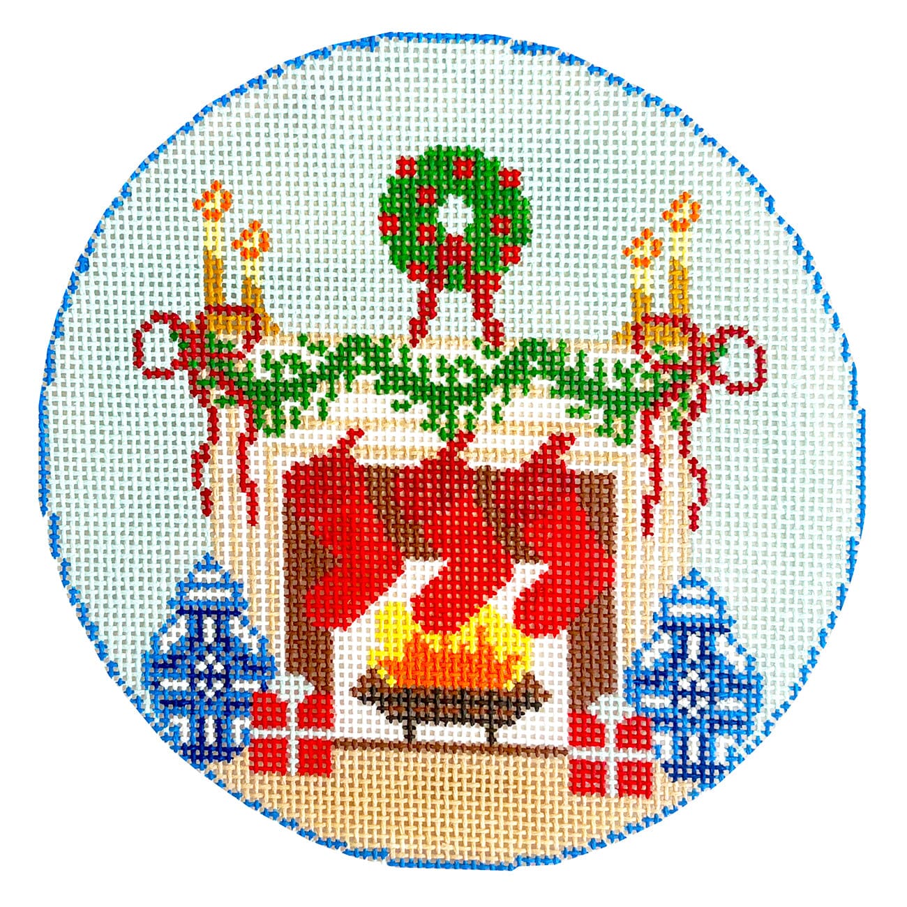 Christmas Fireplace Round