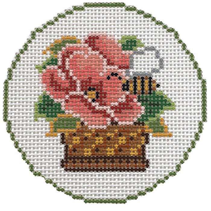 Christmas Rose with Bee on 13 mesh