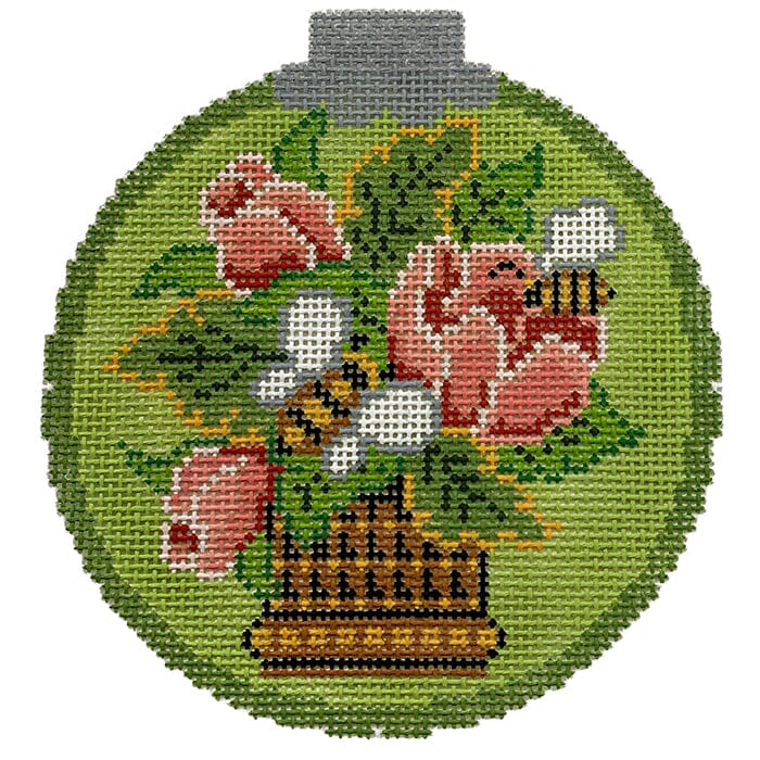 Christmas Roses Ornament in Green