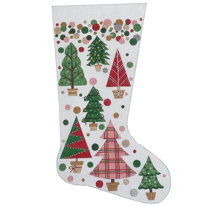Christmas Tree with Polka Dots Stocking