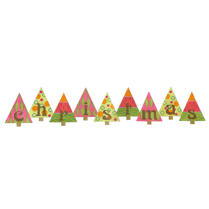 Christmas Trees Banner on 13 mesh