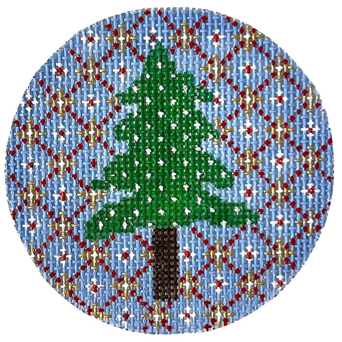 Christmas Trees on Red and Gold Ornament