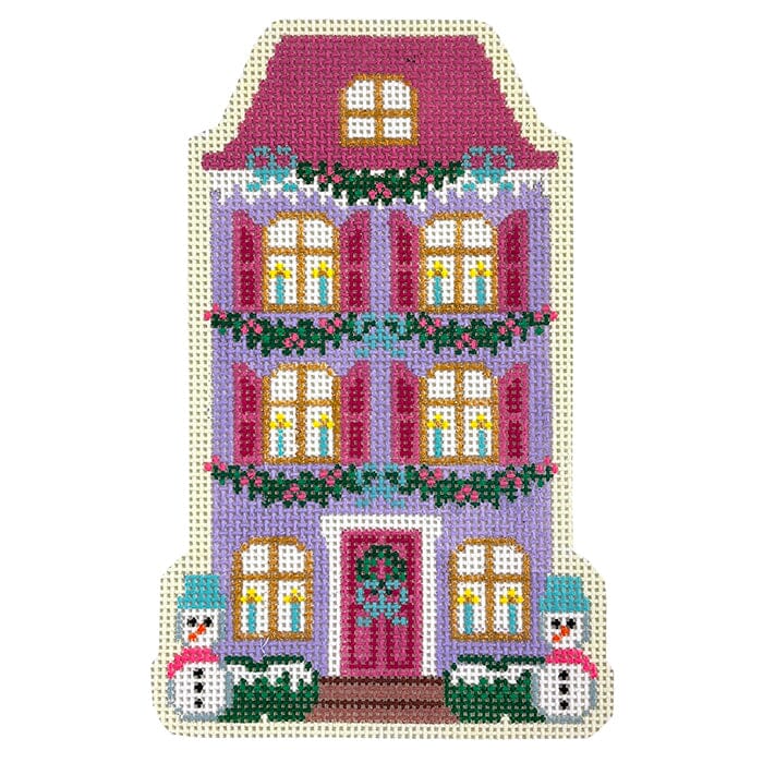 Christmas Village Purple Row House on 13