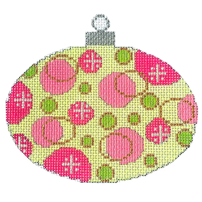 Colors of Christmas Ornament - Preppy Oval