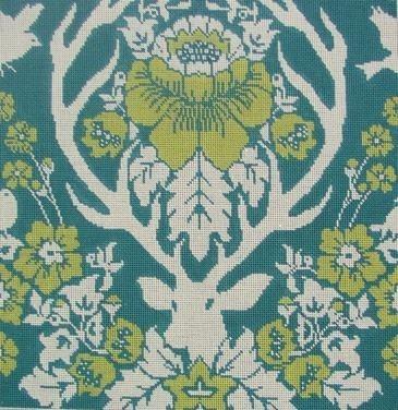 Antler Damask - Peacock