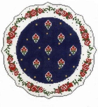 French Plate - Red, Blue, White