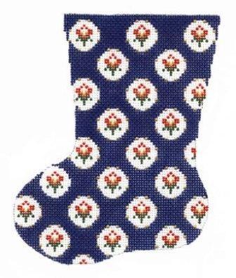 Small Flower Mini Sock - Blue