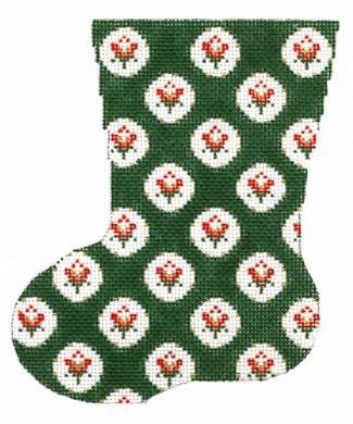 Small Flower Mini Sock - Green