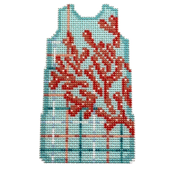 Coral/Plaid Mini Shift