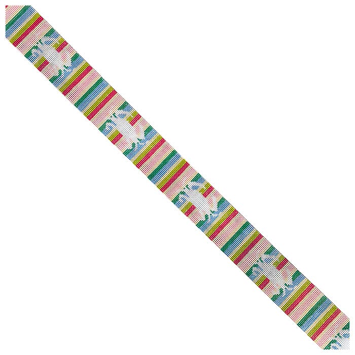 Crab Silhouette Belt on Summer Stripes Pastel with Yellow