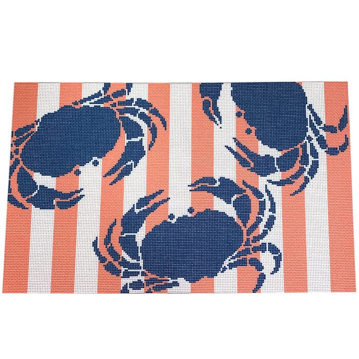 Crab Stencil on Coral Bolster