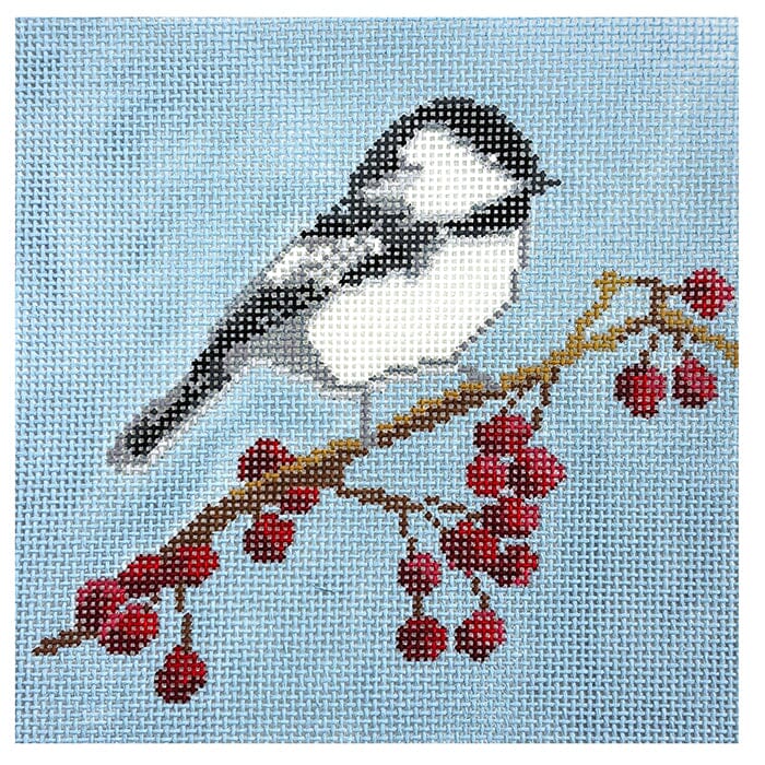 Cranberry Chickadee 5" Square
